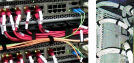 面で締め付けるので安全な施工が可能です。何度でも使えるのでサーバーラック内のケーブル整理に最適です。